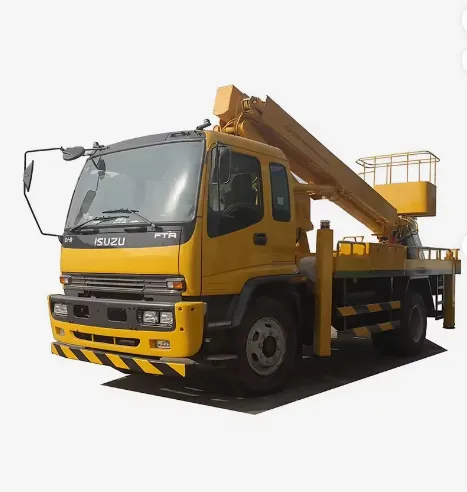 Новая высококачественная высотная платформа Isuzu 4×2, дизель, левый руль, прямая стрела 25/28 м, поворот 360°, 205 л.с.