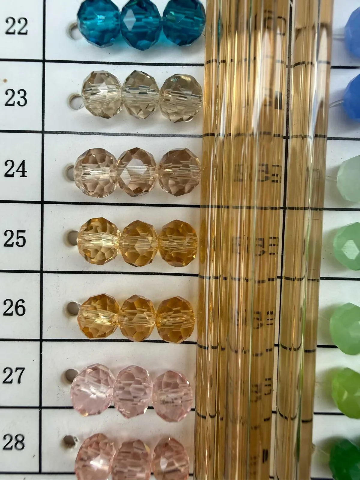 香槟色珠子，水晶玻璃珠子